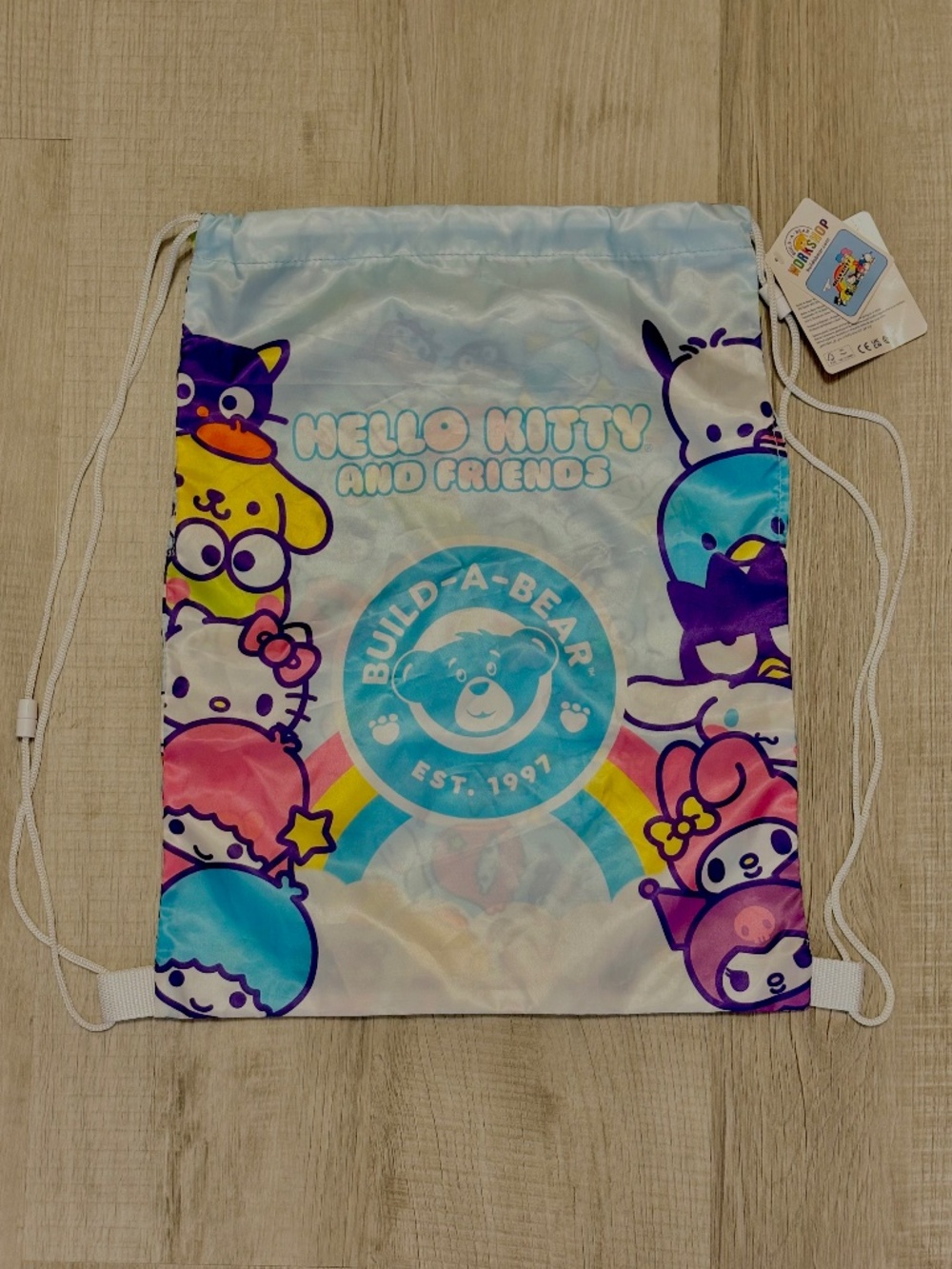 Sanrio Hello Kitty & Friends Build A Bear Workshop Drawstring Bag Pouch NWT